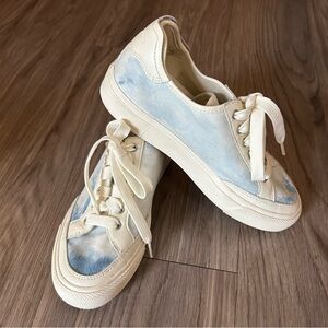 rag & bone RB Army Oasis Tie-Dye Light Blue and Cream Low-Top Sneakers